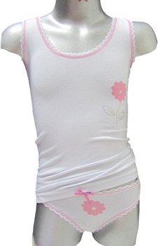 Майка для девочек "Белая с рисунокм" 7653 (размер 2-3 года) - Белье - Магазин детской одежды angrywolf.ru
