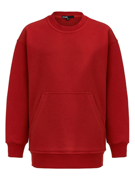 Толстовка оверсайз подростковая "Красный" СВИТШ-П-КРАСН (размер 140) - Наш новый бренд: Кинкло, Kinclo - Магазин детской одежды angrywolf.ru